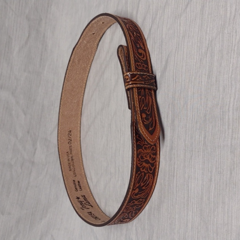 Tony Lama genuine leather Western belt SMALL 26" new without tags
